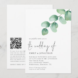 Convite Casamento de Script de Código QR do Eucalyptus Dei