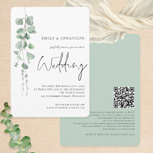 Convite Casamento de Script de Código QR do Eucalyptus Mod