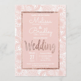 Convite Casamento de Script de Pincel Cor-de-rosa com Blus