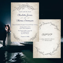 Convite Casamento de Script do Elegant Soft Deixa com RSVP