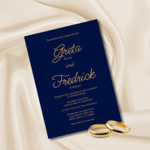 Casamento de Script Dourado do Marinho Elegance Si