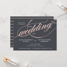Casamento de Script Dourado Simples Rosa Moderno