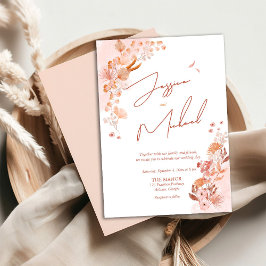 Convite Casamento de Script Elegante Boho Boho