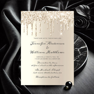 Convite Casamento de Script Elegante Com Glitter Derruband