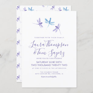 Convite Casamento de Script Elegante Dragonfly