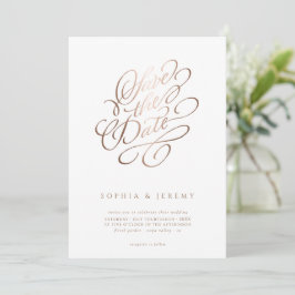 Convite Casamento De Script Elegante Salvar O Rosa De Data