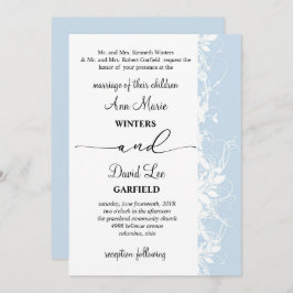 Convite Casamento de Script Floral Branco Elegante e Moder