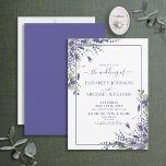 Convite Casamento de Script Floral Elegante da Lavanda Euc<br><div class="desc">Estamos tão felizes com este eucalipto de lavanda de moda, um convite de casamento elegante! Apresentando tipografia com letra manuscrita, lavandas e flores botânicas de cor aquática de eucalipto. Parte de uma suíte de casamento que esperamos que você ame tanto quanto nós: https://www.zazzle.com/collections/lavender_eucalyptus_floral_wood_wedding-119193107197450251 Muito obrigado por apoiar nosso pequeno negócio,...</div>