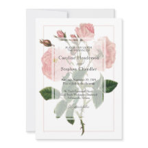 Casamento de Script Floral Suave Rosa Botânica Ele