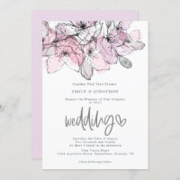 Casamento de Script Lilac Pink das Flores de Água