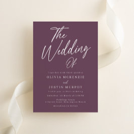 Convite Casamento de Script Mauve Roxo Moderno