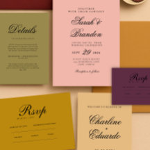Casamento de Script Minimalista de Cor Sólida Quen