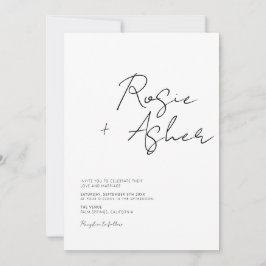 Convite Casamento de Script Minimalista Moderno
