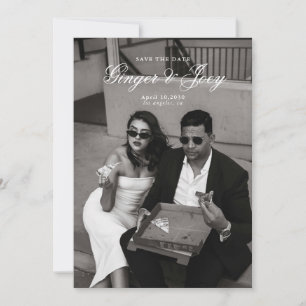 Convite Casamento de Script Minimalista Moderno Salve a da