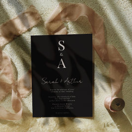 Convite Casamento de Script Moderno e Elegante e Monograma