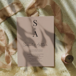 Convite Casamento de Script Moderno e Elegante e Monograma