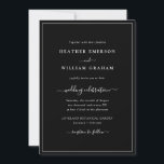 Convite Casamento de Script Preto e Branco<br><div class="desc">Convite para Casamento de Script Negro e Branco. Faça seu convite de casamento tão memorável quanto seu dia especial com este design e na moda. Apresentando um olhar simples e minimalista com um toque clássico tradicional, este convite moderno apenas para texto apresenta um roteiro de caligrafia com letra manuscrita com...</div>