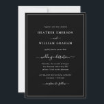 Convite Casamento de Script Preto e Branco<br><div class="desc">Convite para Casamento de Script Negro e Branco. Faça seu convite de casamento tão memorável quanto seu dia especial com este design e na moda. Apresentando um olhar simples e minimalista com um toque clássico tradicional, este convite moderno apenas para texto apresenta um roteiro de caligrafia com letra manuscrita com...</div>