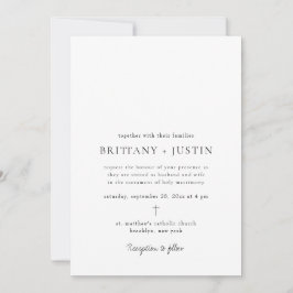 Convite Casamento de Script Preto Moderno Brittany com RSV