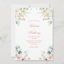 Casamento de Script Rosa Floral Elegante Rosa De C