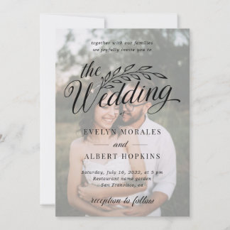 Convite Casamento de Script Russo de Foto Personalizada Cl