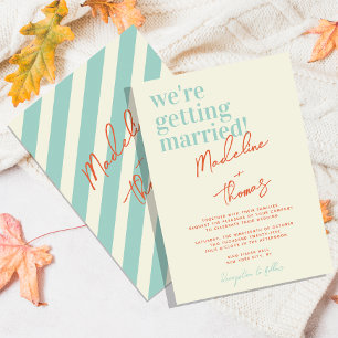 Convite Casamento de Script Whimsical de Pastel de Verão C