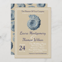 Casamento de Seashell Azul de Praia Náutica Elegan