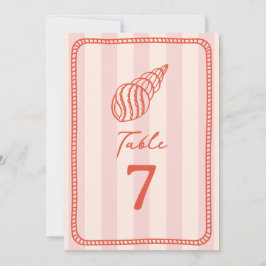 Convite Casamento de Seashell Pink Stripe