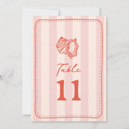 Convite Casamento de Seashell Pink Stripe
