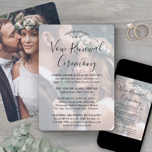 Convite Casamento de Sequência de Fotografias Elegante Ren
