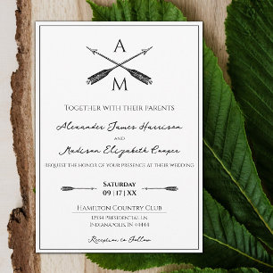 Convite Casamento de Setas e Monogramas