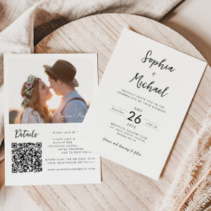 Convite Casamento de Site QR de Detalhes de Foto Moderna M