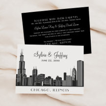 Casamento de Skyline em Chicago, preto e branco