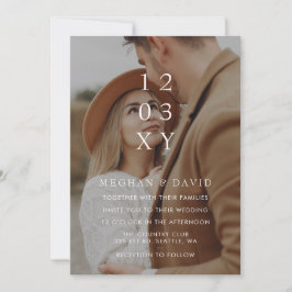 Convite Casamento de Sobreposição de Foto de Cheio Simples