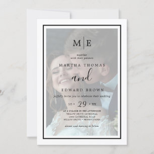 Convite Casamento de Sobreposição de Fotografia de Típi