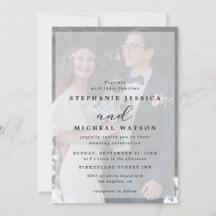 Convite Casamento de Sobreposição de Fotos Vellum Calli