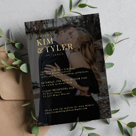 Convite Casamento de sobreposição de ouro de foto transpar