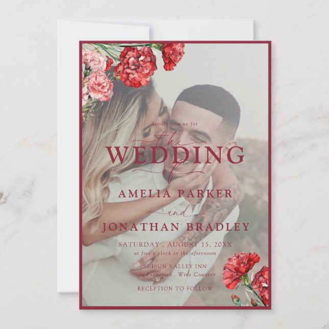 Convite Casamento de Sobreposição de Script de Aquarela Fl (Frente)