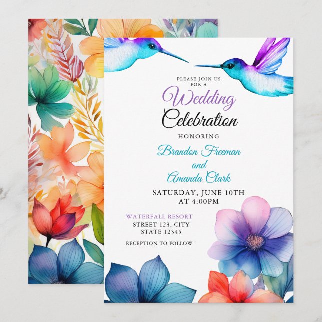 Convite Casamento de Solo-Amarelo Aromático (Frente/Verso)