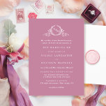 Convite Casamento De Solo De Monograma, Cor-De-Rosa, Elega<br><div class="desc">Aprecie seus amigos e família com este elegante convite de casamento cor-de-rosa com um belo monograma desenhado à mão mostrando as iniciais do casal. Formulação formal com os nomes dos pais. Este mesmo convite sem nomes de pais também está disponível. Fundo em tom rosa atraente. Se necessário, você pode fazer...</div>