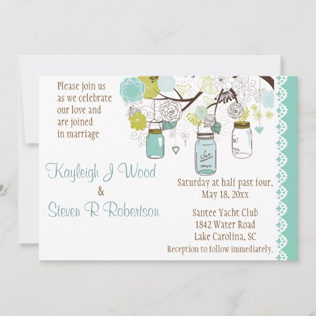 Convite Casamento de Sonhos de Aqua Summer (Frente)