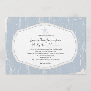 Convite Casamento de Starfish Rustic Beach