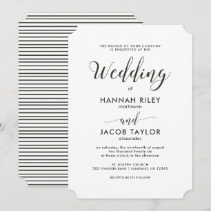 Convite Casamento de Stripes Submetidas Verde e Branco