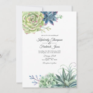 Convite Casamento de Succulents de Cactus Desert Watercolo