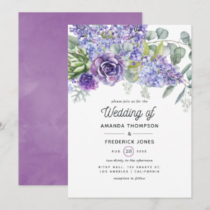 Convite Casamento de Suculentas de Eucalipto Tropical