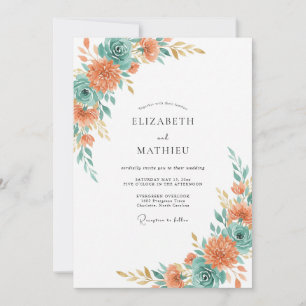 Convite Casamento de Suculentas Eucalipto Terracota Azul