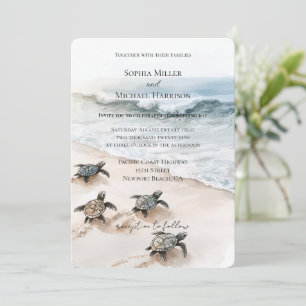 Convite Casamento de Tartarugas Marinhas na Costa da Praia