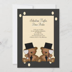 Convite Casamento de Teddy Bear Grooms