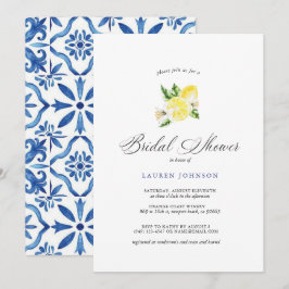 Convite Casamento de Telhas de Limão & Mediterrâneo de Ver