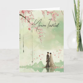 Convite Casamento de Tema Verde da Noiva e do Groom